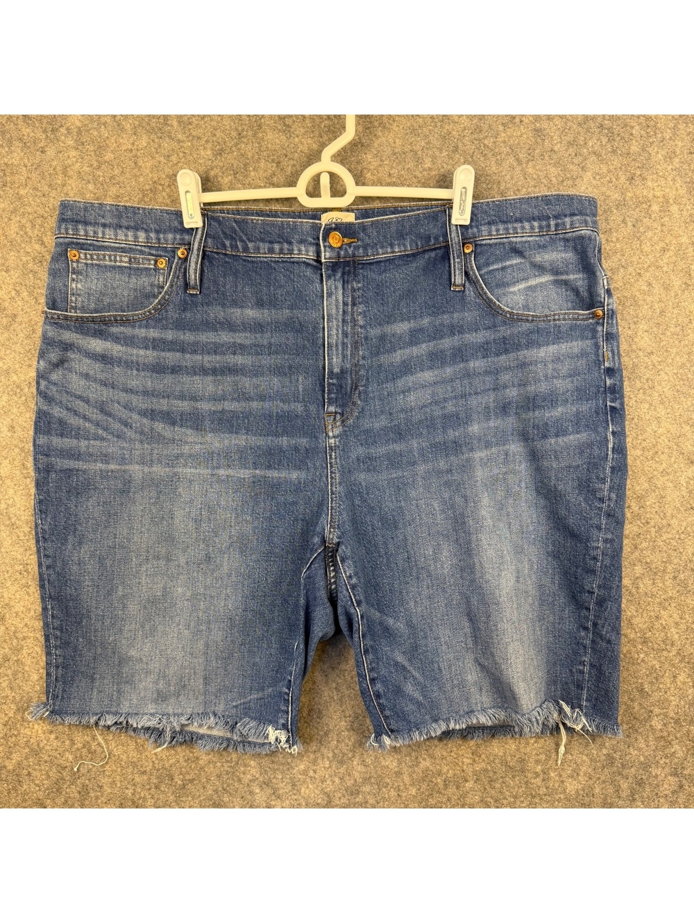 J Crew Slim Boyfriend Raw Hem Blue Denim Jean Shorts Women Size 36 9” 776